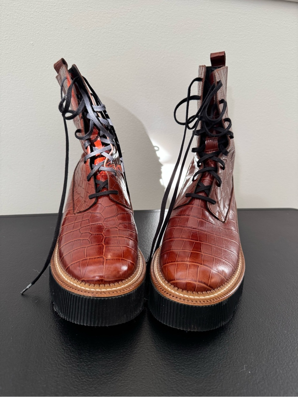 Freda Salvador Brick Red Combat Boots - Picture 2 of 4